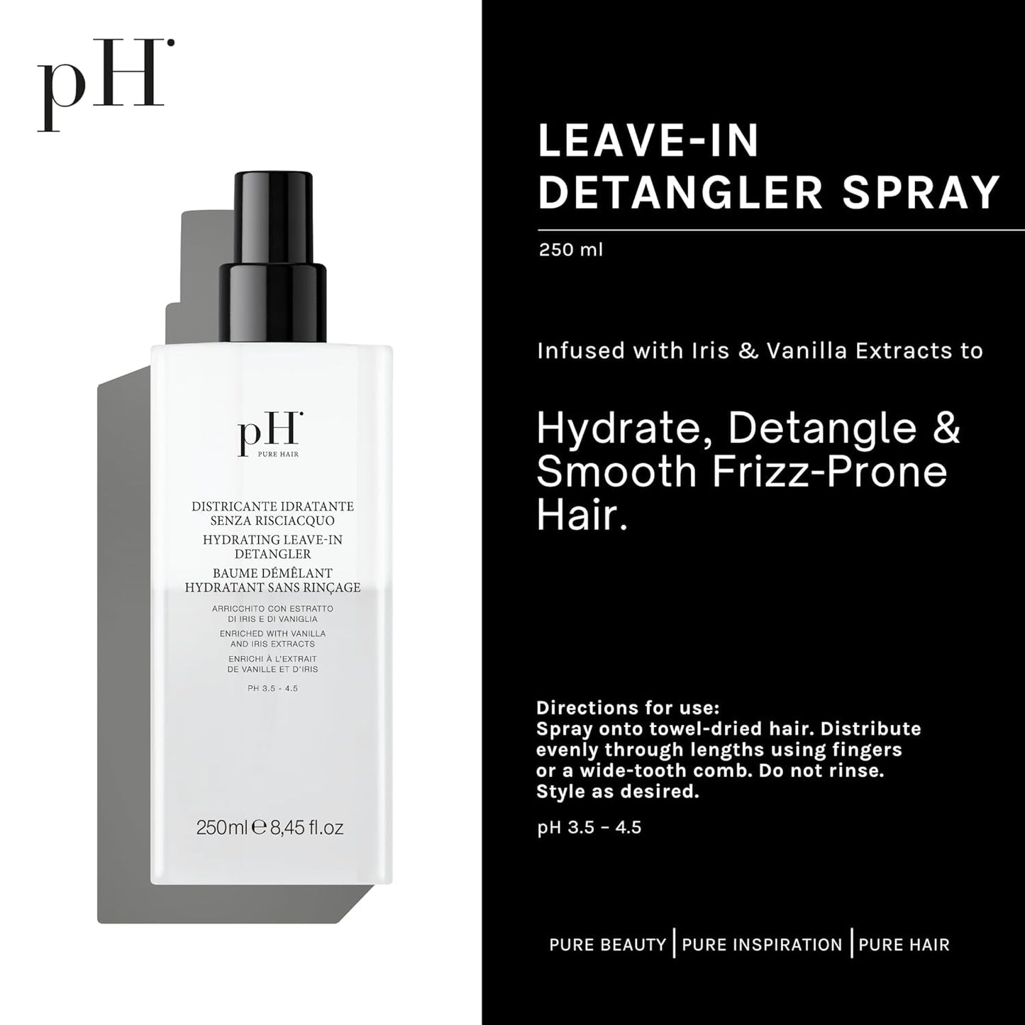 Ontwarrende haarproducten zonder spoelen met hydraterende pH 250 ml Ontwarrende haarproducten Naty Shop