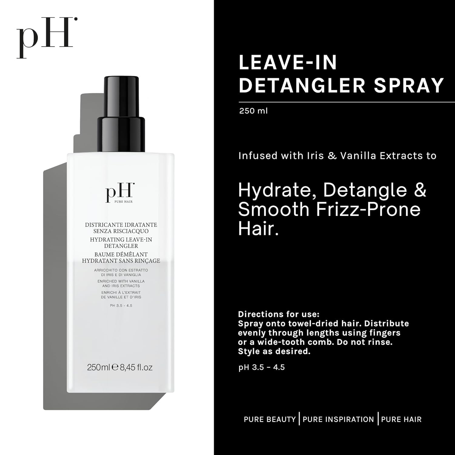 Ontwarrende haarproducten zonder spoelen met hydraterende pH 250 ml Ontwarrende haarproducten Naty Shop