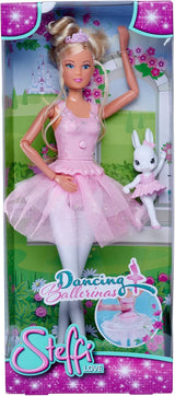 Simba 105733603 - Steffi Love Dancing Ballerina, Steffi als ballerinapop met dierenvriendje en draaibare rok, speelpop 29 cm, vanaf 3 jaar