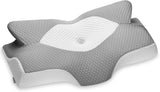 Elviros ademend kussensloop kussen 64 x 12,5/10,5 x 38 cm grijs (alleen kussen voorkant) cervicale orthopedische kussens Naty Shop grijs