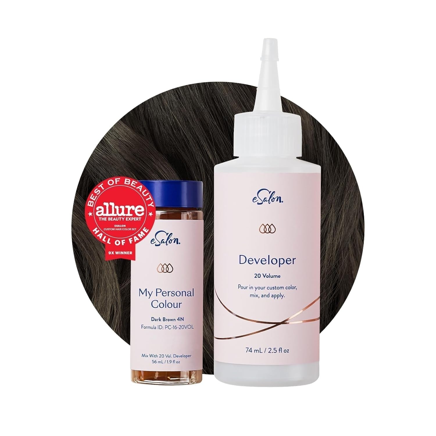 Permanente haarverfset 100% grijsdekking Thuiskleuring 0% ammoniak Haarverf Multidimensionale haarverf Professionele haarverf Naty Shop Haarverf Donkerbruin 4N