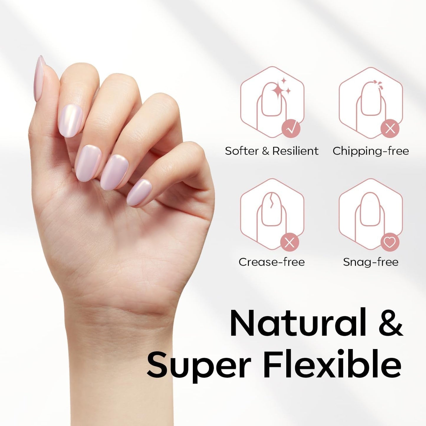 Modelones nageltips 510-delig - volledig dekkende nageltipsset, geltipsset, pre-polijst PMMA-hars nageltips, kunstnagels voor lijm op nail art DIY, korte Squoval