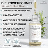 Hairlexier Haargroeimiddel voor vrouwen - Rozemarijn Haarolie, Ricinusolie Haarolie, Lavendelolie, Natuurlijk haarserum tegen diffuus haarverlies, Ondersteunt de haargroei, Veganistisch & Biologisch + Werkboek Haarverzorging Naty Shop