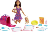 Adoptie Barbie Puppy - Pop en 2 puppy's, met adoptiecertificaten, kleurwisseleffect, kooi en accessoires, voor kinderen van 3 jaar en ouder, HKD 86
