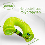 Amig - Spiraalslang | Gemaakt van polypropyleen | Uitschuifbaar tot 7,5 m | Inclusief irrigatielans, adapter en 2 scharnieren | Pistache groen