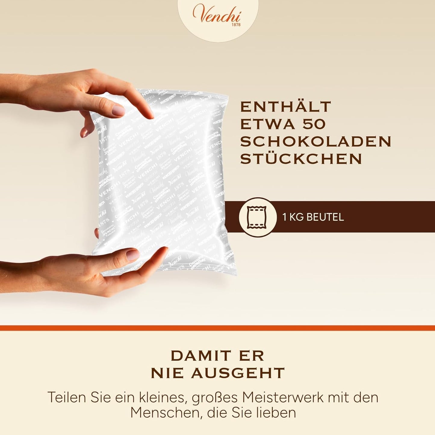 Venchi – Chocoviar Gianduia, pralines in een zak van 1 kg, Gianduia-chocolade uitsluitend geproduceerd met "Piemonte boshazelnoten", glutenvrij, zonder kunstmatige kleurstoffen en zonder bewaarmiddelen