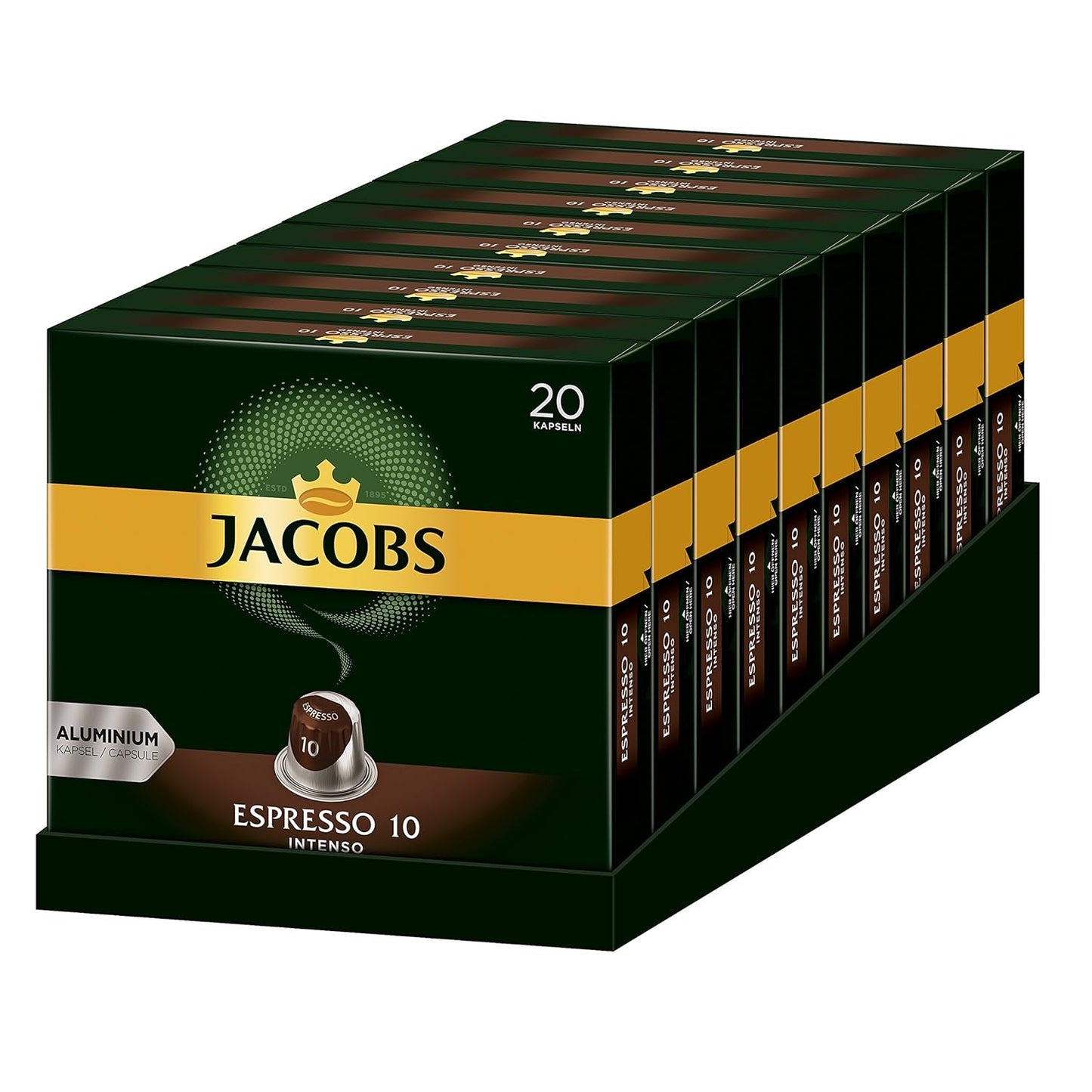 Kaffeekapseln Espresso Ristretto, Intensität 12 van 12, 10 x 20 Getränke & Kaffeekapseln Espresso Intenso, Intensität 10 van 12, 200 Nespresso®* compatibel Kapseln, 10 x 20 Getränke