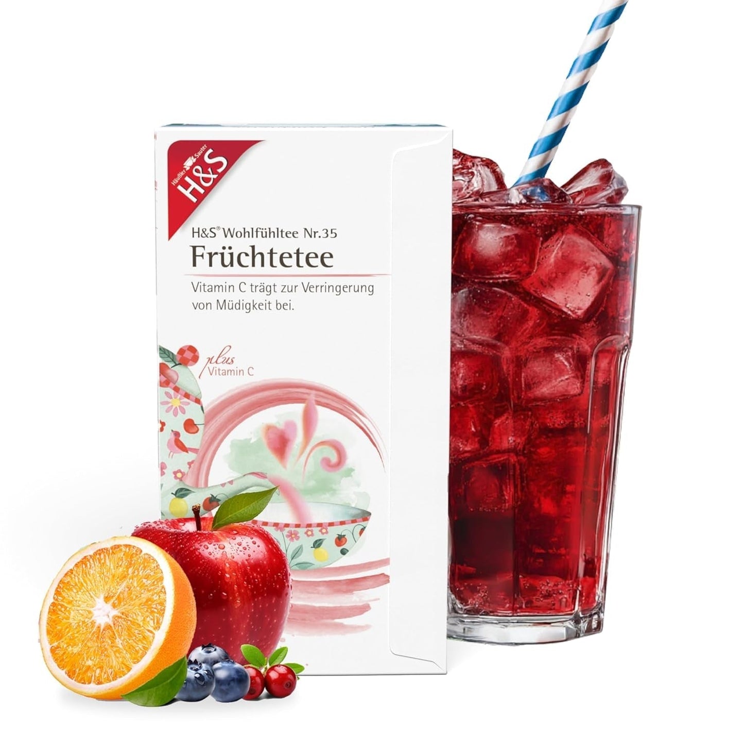H&S Vitamine C Fruitthee: Smaakvolle en verfrissende fruittheemix, 20 x 2,7 g