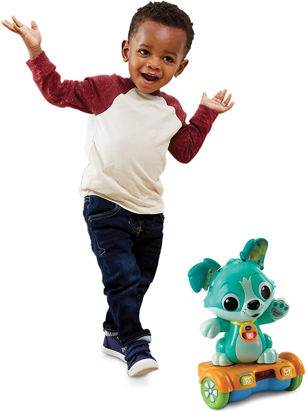 Vtech Baby Catch Me Puppy - Gemotoriseerde hoverboard puppy stimuleert beweging - Met bewegende oren, liedjes, geluiden en leerinhoud - Voor kinderen van 12-36 maanden Bebe Toys Naty Shop