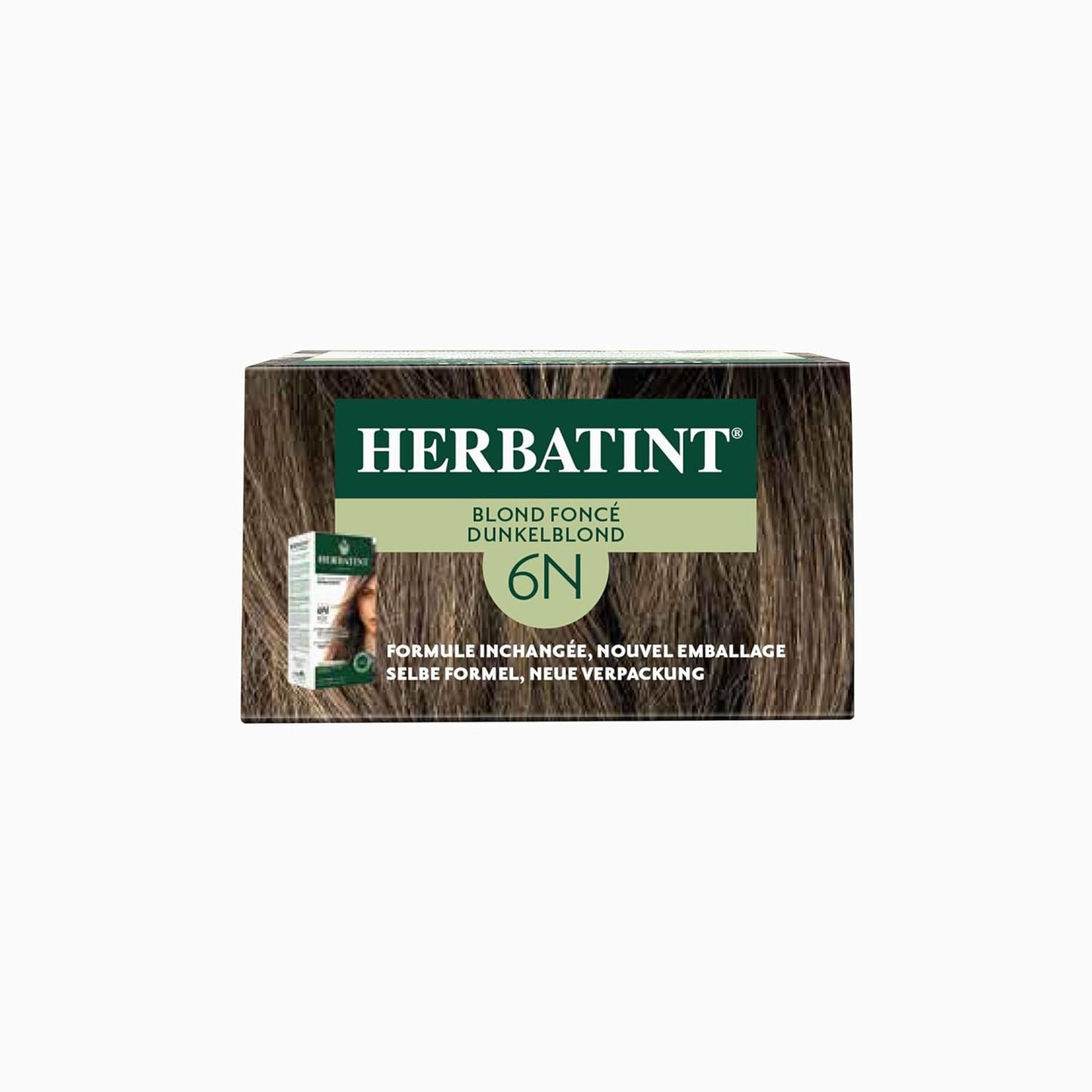 Permanente haarverfgel 6N donkerblond - 170 ml I Ammoniakvrij, 100% dekking van grijs haar I Getest op gevoelige huid, met 8 plantenextracten Haarverf Naty Shop