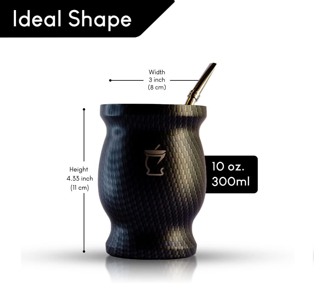 Mate Tea Set - Mate Mok - Mate en Bombilla Set - Theekopjes - Dubbelwandig Design Mate Mok - Yerba Mate Mok Set