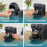 Bosch Tassimo finesse TAS162E capsule-espressomachine, 70 dranken, intensere koffie met één druk op de knop, automatische uitschakeling, duurzaam, perfecte dosering, 1400 W, zwart/zwart