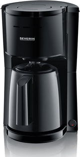 SEVERIN Filterkoffiezetapparaat met thermische karaf, koffiezetapparaat voor maximaal 8 kopjes, aantrekkelijk filterapparaat met geïsoleerde karaf, zwart, 1 liter, KA 9306