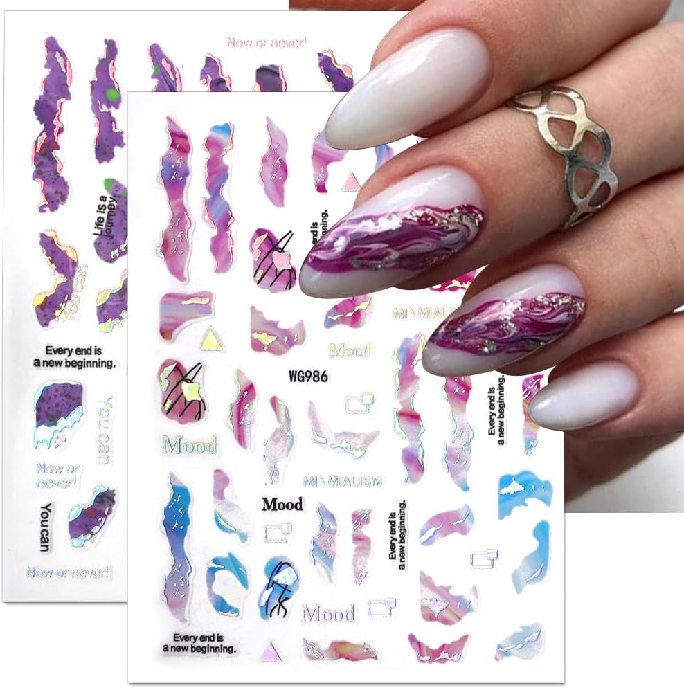 6 kleuren marmeren nagelstickers bronzer zilver zelfklevende stickers bloei marmeren nagelstickers 3D marmeren nagelstickers ontwerpaccessoires nail art stickers nagelstickers set nagelfolie