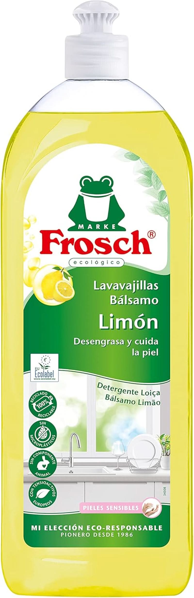 Vloeistof voor het spoelen van de handen, het ontvetten en het beschermen van de huid, dermatologisch getest, 10 x 750 ml Naty Shop