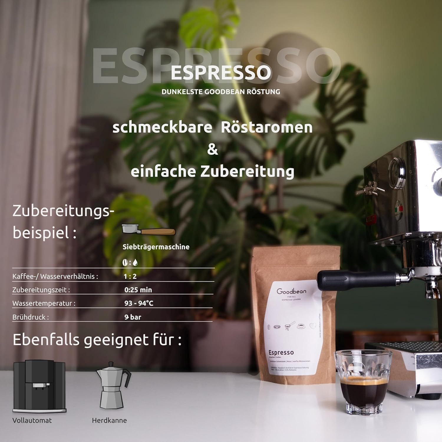 ESPRESSO | Koffiebonen 500g - 100% Arabica | Vers gebrand voor het maken van espresso | Hele koffiebonen | Klassieke koffiesmaak