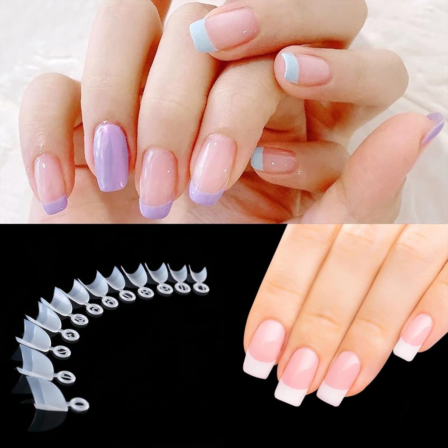 600 stuks ovale korte kunstnagels 12 maten halve dekking acryl valse nageltips kunstnagels voor manicure dames salon doe-het-zelf (natuurlijk)