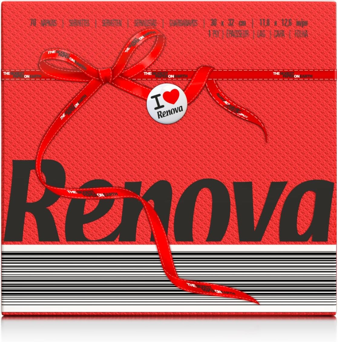 Renova papieren servetten, rood rood etiket - 70 servetten