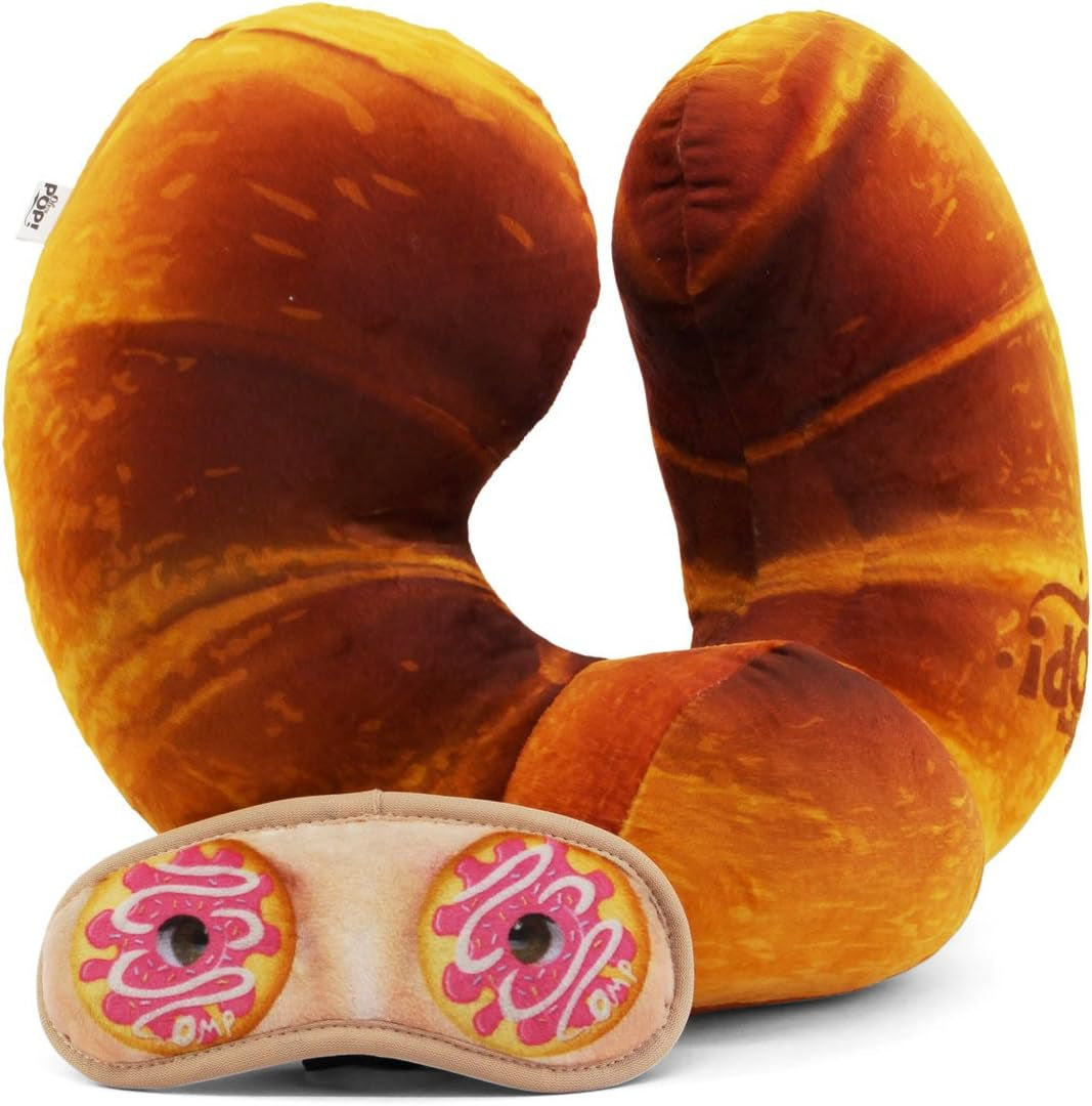Oranje Croissant Nekkussen en Slaapmasker Reiskussens Naty Shop Standaardtitel