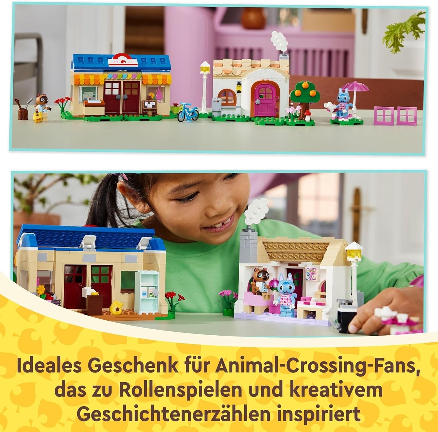 LEGO Animal Crossing Nook's Shop en Sophie's House set, creatief speelgoed voor kinderen met 2 minifiguren uit de videogameserie, cadeau voor meisjes en jongens vanaf 7 jaar 77050 Bouwsets Besuche den LEGO-Store