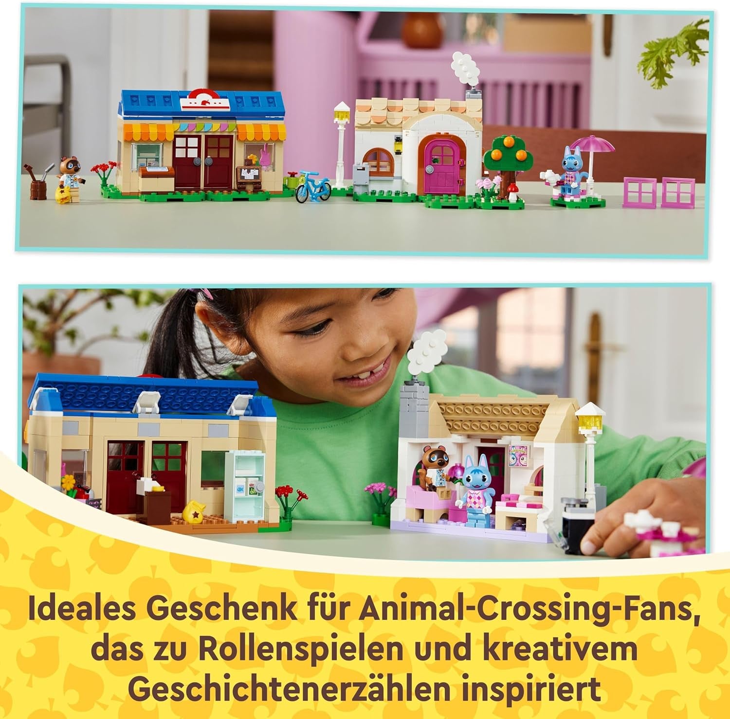 LEGO Animal Crossing Nook's Shop en Sophie's House set, creatief speelgoed voor kinderen met 2 minifiguren uit de videogameserie, cadeau voor meisjes en jongens vanaf 7 jaar 77050 Bouwsets Besuche den LEGO-Store