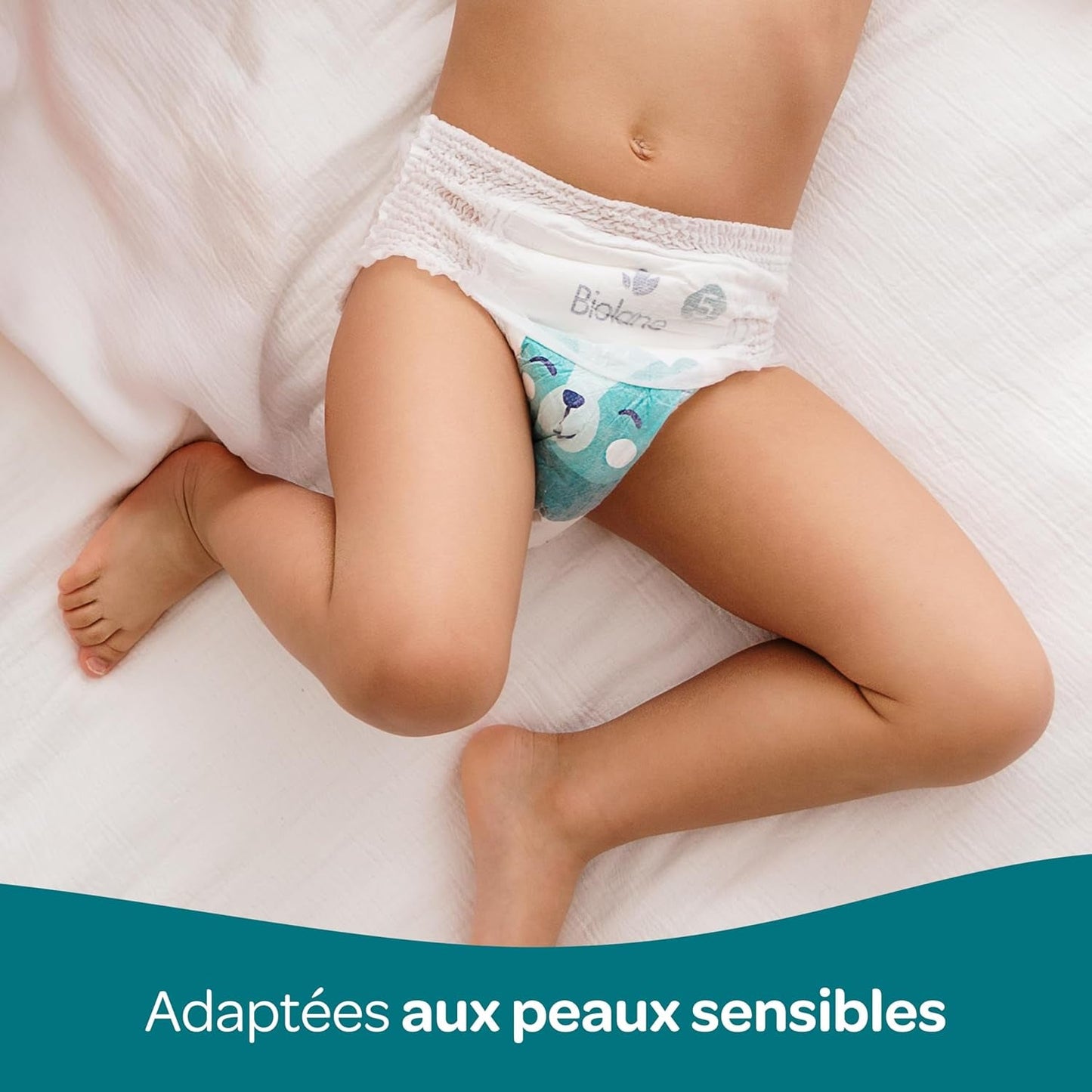 BIOLANE - Korte luiers - Maat 5 (12-18 kg) - 12 uur strakheid - 1 maandverpakking - 120 luiers - ecologisch