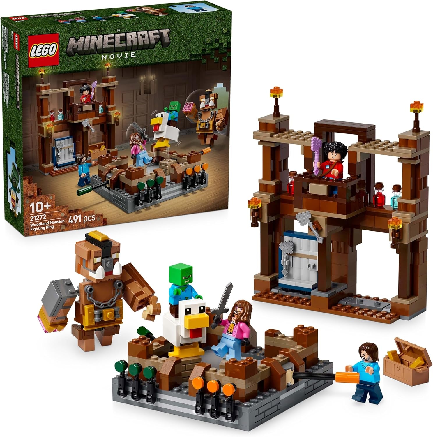 LEGO Minecraft Forest Manor met boksring - gamerset met zombies en Oberborst - interactief constructiespeelgoed met uitrusting en sporen - cadeau voor jongens en meisjes vanaf 10 jaar - 21272 Bouwsets Besuche in LEGO-Store Standaard titel