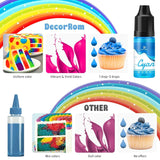 Gelvoedselkleuring - 7 x 15 ml geconcentreerde regenboogkleurige voedselkleuring voor taartdecoratie, bakken, koekjes, macarons - suikervrije voedselkleuring voor drankjes, taartdecoratie, slijm DIY