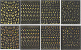 8 vellen gouden maan en sterren nagelkunststickers engelenvleugels bruin gouden nagelstickers sterren nagelfolie zelfklevende nagelstickers nagelontwerpaccessoires nagelstickers