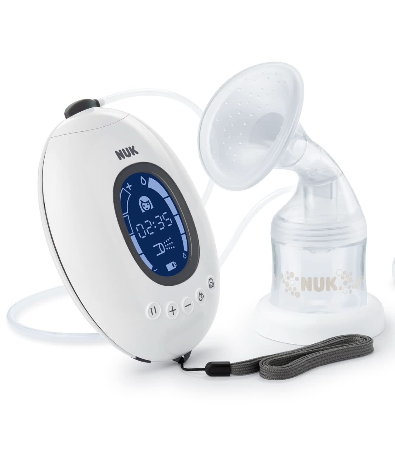 NUK Nature Sense Dubbele Elektrische Borstkolf | Met batterij, LCD-display 2X containers voor moedermelk van 150 ml Accessoires Voeding en borstvoeding Bebe Naty Shop Borstkolf