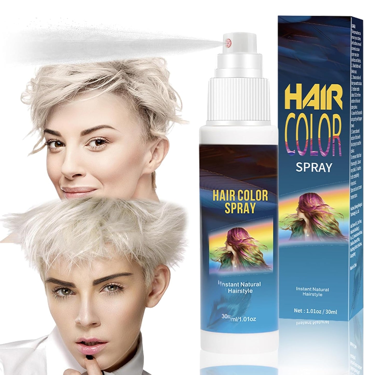 Haarlak Kleur - 30ml Tijdelijke Groene Haarkleur Spray, Natuurlijke Haarverf Tijdelijke Haarkleur Spray, Wasbare Haarverf voor Feest Cosplay Halloween (Groen) Haarverf Naty Shop Wit