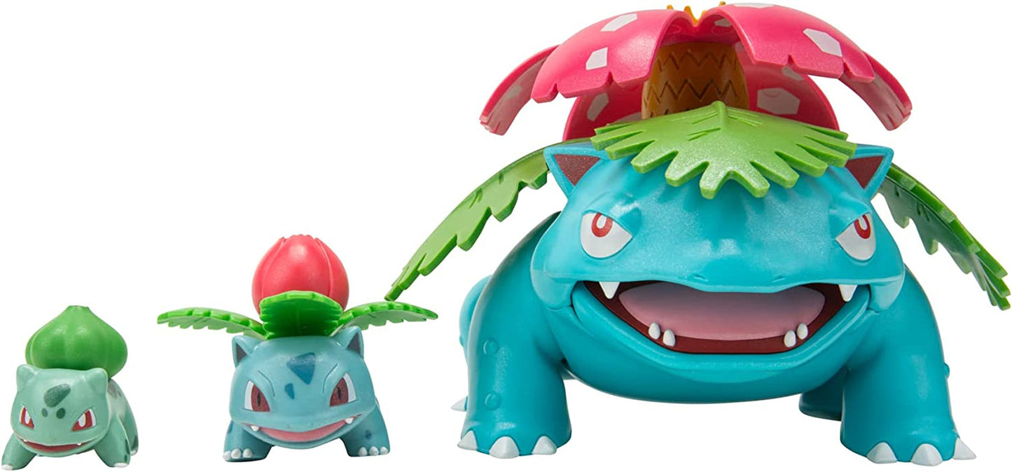 Pokemon PKW2778 Select 3-pack met Pichu en Pikachu en 7,6 cm Raichu Battle Figures Evolution Multipack Style 2 Actiefiguren Naty Shop Bulbasaur 1, Ivysaur, Venusaur