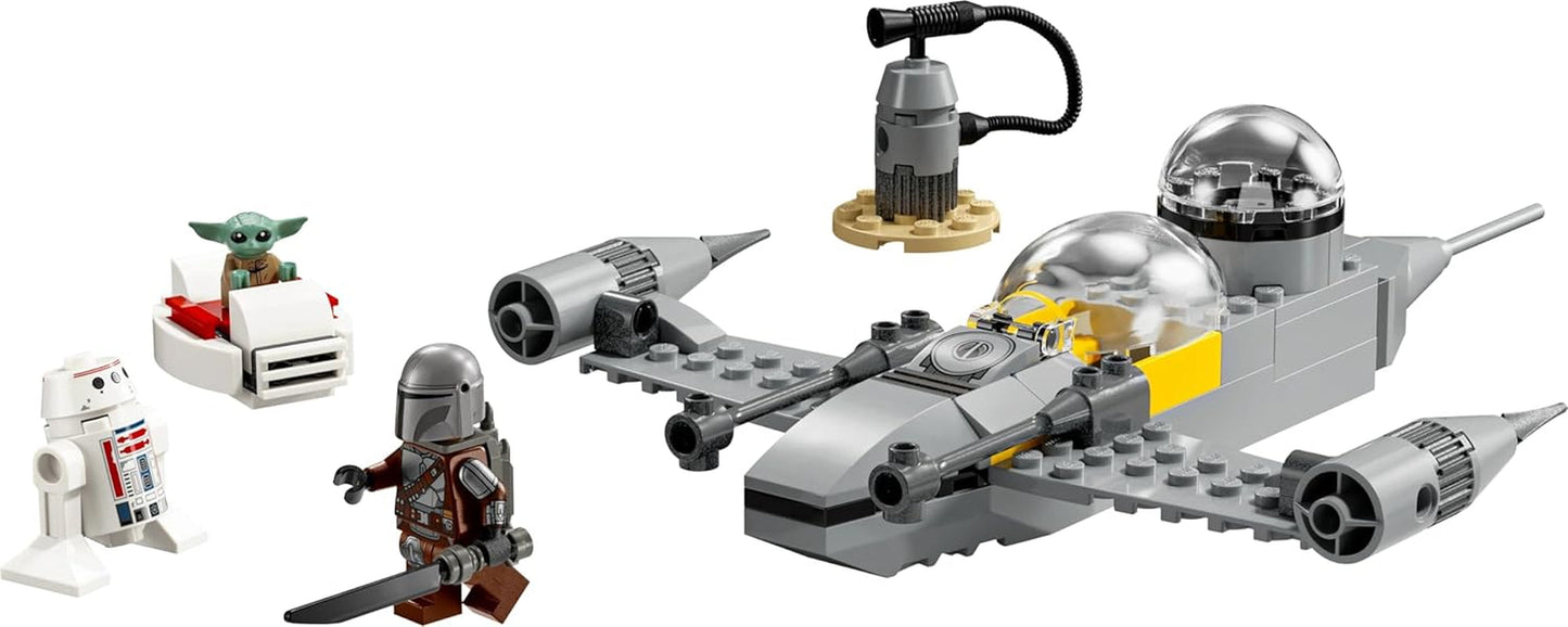 LEGO Star Wars 75410 Mandos en Grogus N-1 Starfighter speelgoed met Mandalorian, Grogu en R5-D4 minifiguren, inclusief bouwbare zuil, ruimteschip startset voor jongens en meisjes vanaf 4 jaar Bouwsets Beuche in LEGO-Store