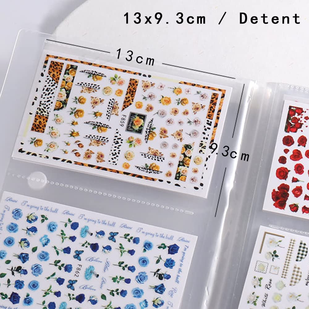 144 vakjes Nail Art Sticker Opbergboek Blätter Nail Art Decals Sammelalbum Nagelsticker Leerer Displayhalter Binder Boek Kunststof DIY Nail Art Design Tools voor Nail Art Sticker