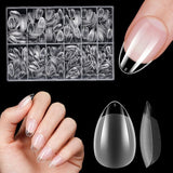 Korte kunstnagels 500 stuks zachte gel volledige dekking nageltips voor gelnagels 12 maten Voorgepolijste nageltips voor gelnagels Korte kunstnagels Doodskistnagelverlengingen met doos
