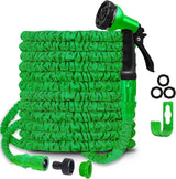 Tuinslang Magic Flexibele uitschuifbare slang met 1,9 cm 1,27 cm fittingen 8-functie sproeikop blauw of groen 15 m