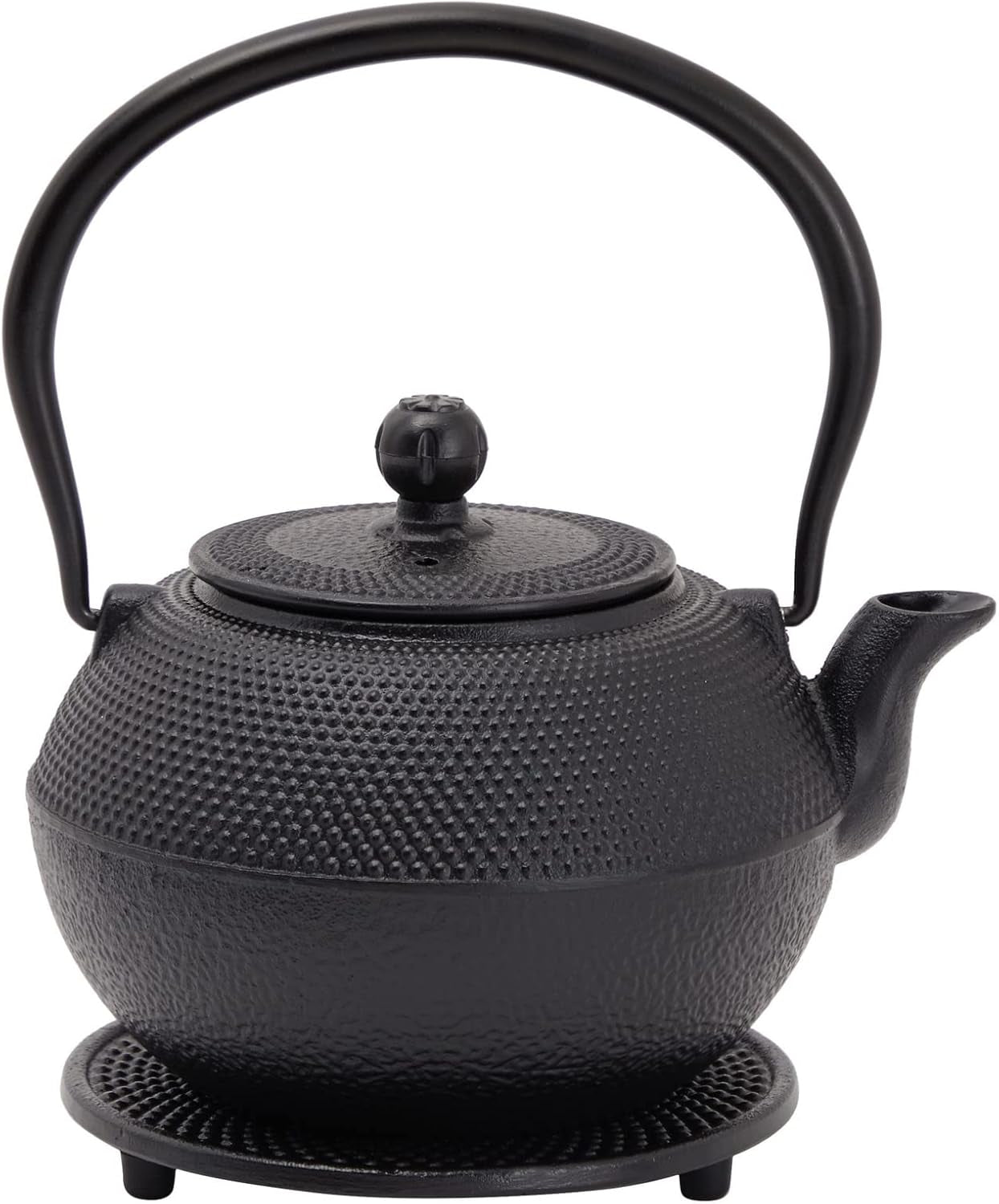 Juvale Japans theeservies met gietijzeren theepot (1200 ml), schotel en 2 kopjes, theeservies in Tetsubin-stijl, zwart