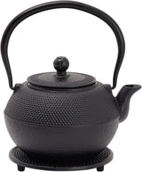 Juvale Japans theeservies met gietijzeren theepot (1200 ml), schotel en 2 kopjes, theeservies in Tetsubin-stijl, zwart