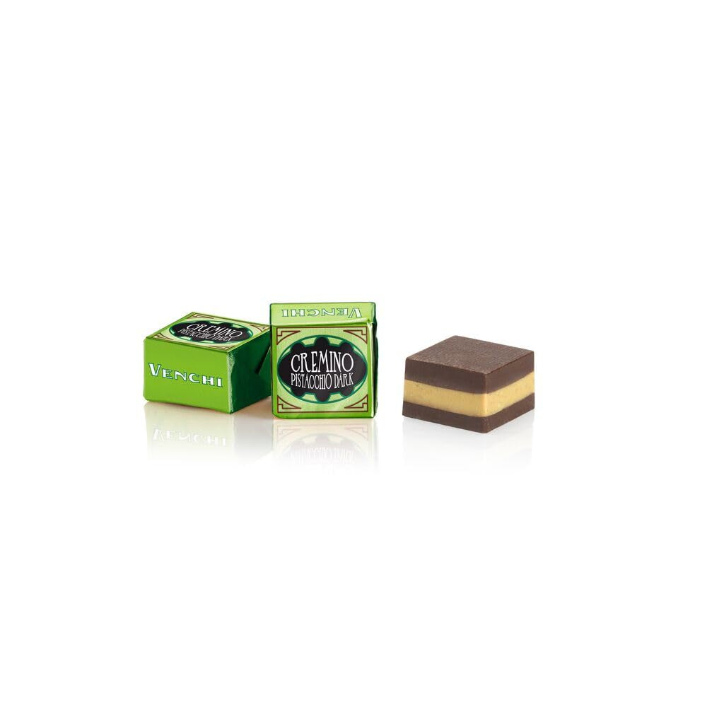 Venchi – Cremino pure chocolade met pistache, pralines in een zak van 1 kg, met pure chocolade en hele pistache, glutenvrij, kleurvrij en vrij van conserveermiddelen