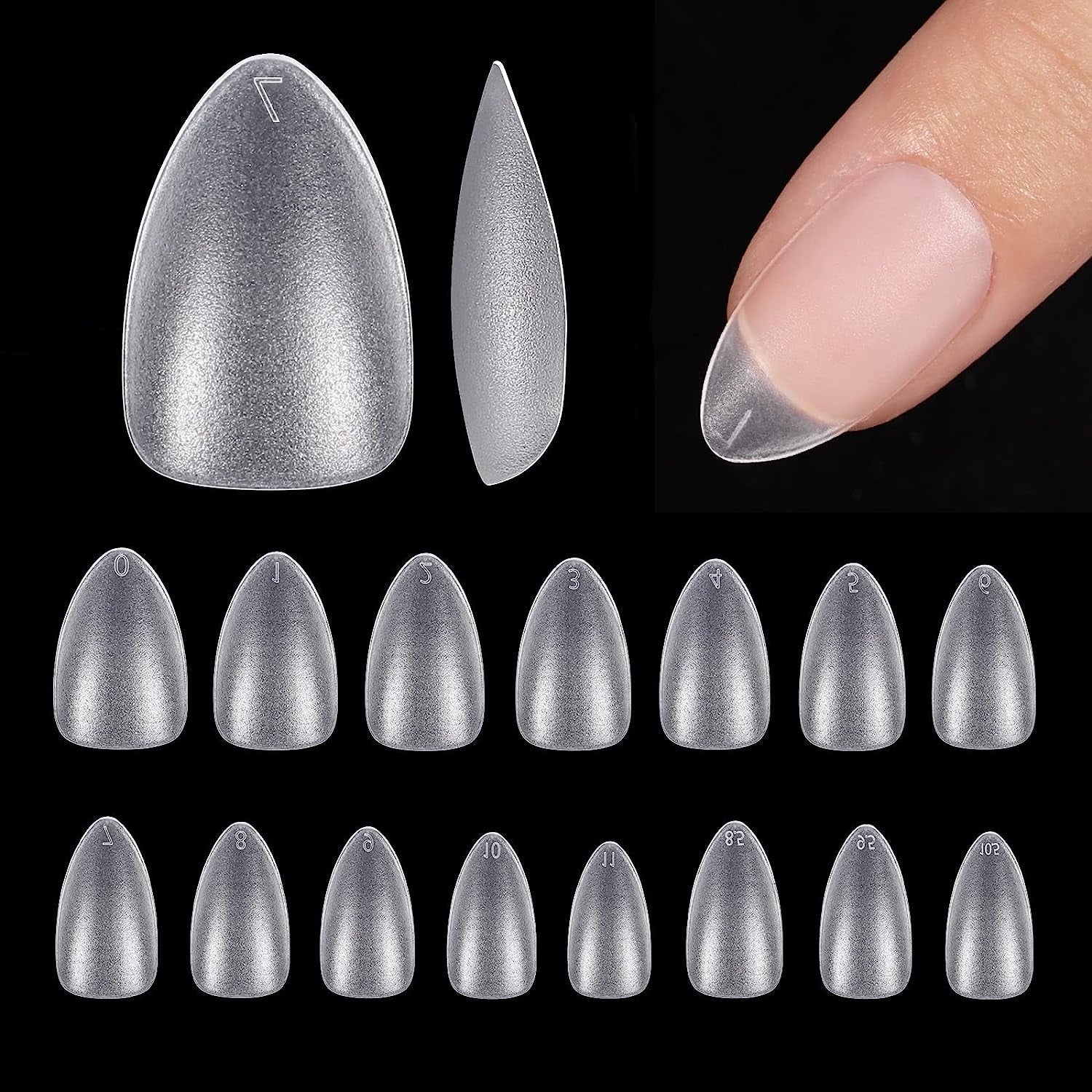 Btartbox Extra Korte Amandelnageltips - Volledige dekking Gel X Soft XS Gelnageltips - Voorgevormde semi-matte voor brede nagels Salon 320 stuks