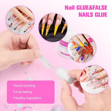 Nageltiplijm, BOLASEN Extra sterke nagellijm, 4 stuks gebarsten nagellijm, nagellijm, extra sterke kunstmatige nagellijm, nagellijm - 4 * 7 ml