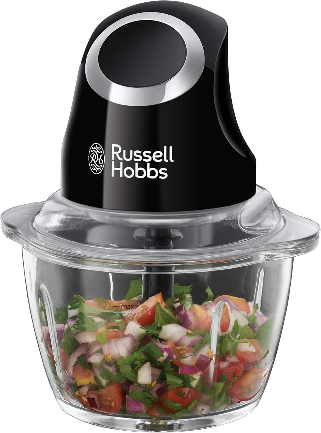 Russell Hobbs Standmixer [1.5L Glasbehälter] Matt Schwarz (Starker 0.9PS Motor, Impuls-/Ice-Crush-Funktion, Edelstahlmesser, Bpa-Frei Mixer, Elektrischer Zerkleinerer, Smoothie-Maker) 24722-56 Keuken Naty Shop Zerkleinerer,Single