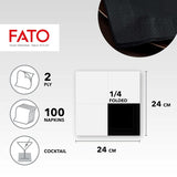 - Papieren wegwerpservetten, ideaal voor hapjes en cocktails, verpakking van 100 servetten, maat 24X24, 4-voudig, 2-laags, zwarte kleur, 100% puur cellulosepapier, Fsc-gecertificeerd