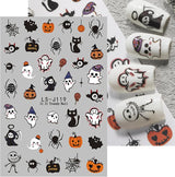 JMEOWIO Nagelsticker Halloween Süßer Geist 9 Blatt Nail Art Sticker Selbstklebend Nagelaufkleber Decoratie Nageldesign Zubehör