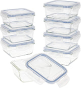 Max Home 8-pack glazen luchtdichte containers Magnetron glazen lunchbox Hersluitbare voedselcontainers 550 ml doorzichtige deksels Voedselcontainers (16538) Naty Shop voedselbewaardozen Standaardtitel