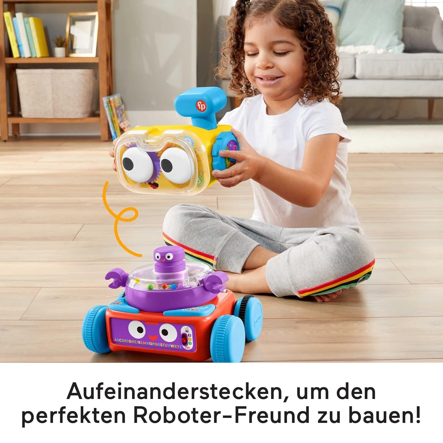 Fisher-Price 4-in-1 leerrobot Linus voor baby's en peuters, speelgoed vanaf 6 maanden - Duitssprekend, HCK39 Babyspeelgoed Naty Shop