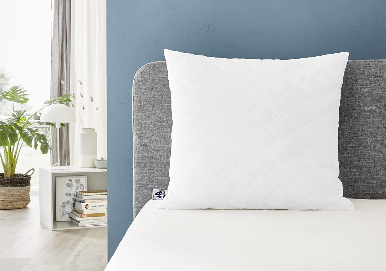Irisette Micro Thermokussen - Made in Germany - Kussen met afneembare zachte microvezelhoes, 40 x 80 cm, Ã-ko-Tex gecertificeerd Naty Shop standaardkussens, enkele verpakking van 2 - 80 x 80 cm