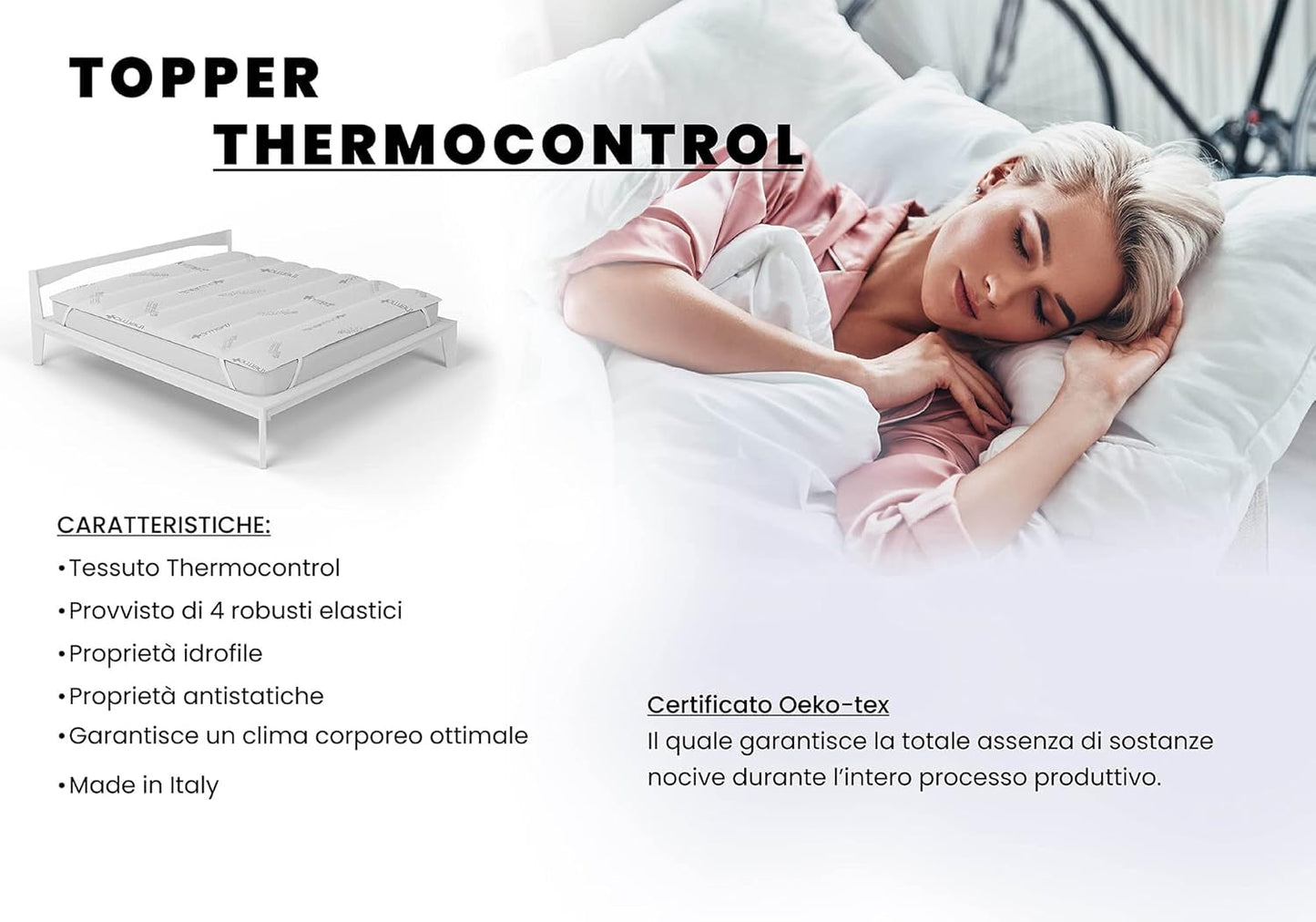 MB Home Italia, Topper, Thermocontrol, Tweepersoons 160X195 Cm Dekbedden en dekbedden Naty Shop