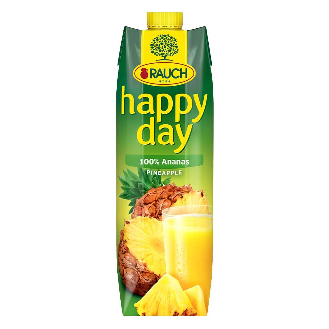 Rauch Fijne Dag Ananas | Explosie van tropische smaken | Gemaakt van 100% geconcentreerd ananassap | 6 x 1 liter, Tetra Prisma Alcoholvrije dranken Naty Shop