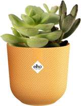 elho Jazz Round Mini 7cm - Bloempotten voor Binnen - 100% gerecycled plastic - Ø 7 x H 6,5 cm - Geel/Amber